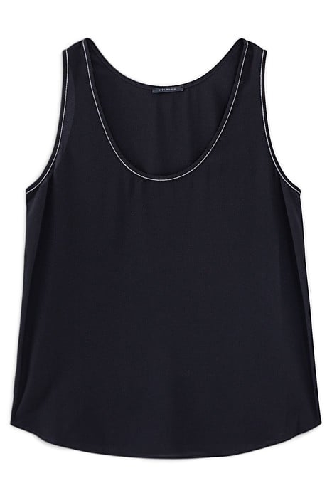 BLACK CRÊPE TOP, METALLIC COLLAR 3