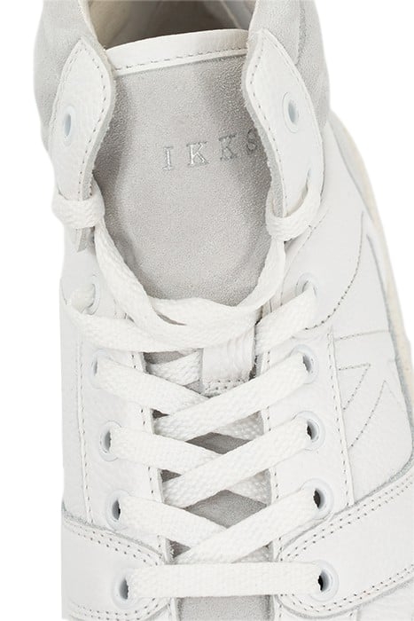 WHITE SUEDE LEATHER MIX HIGH-TOP TRAINERS 5