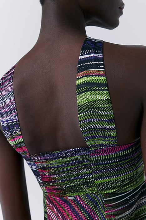 PRINTED LONG DRESS WITH TIED NECKLINE 5