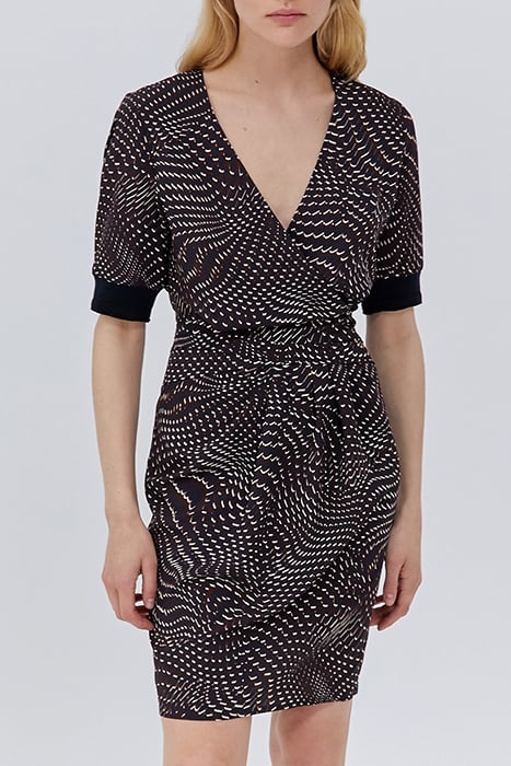 GARNET PSYCHEDELIC PRINT DRESS 1