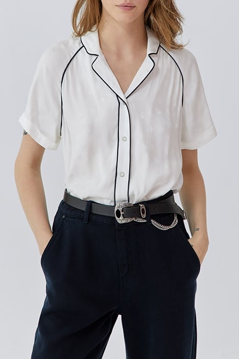 WOMEN OFF-WHITE SHIRT WITH JACQUARD ROCK MOTIF 1