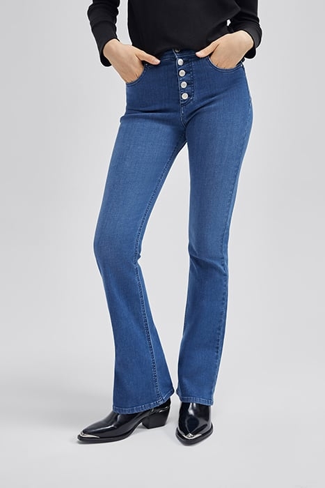 BLUE HIGH-WAIST SCULPT-UP FLARED JEANS 1