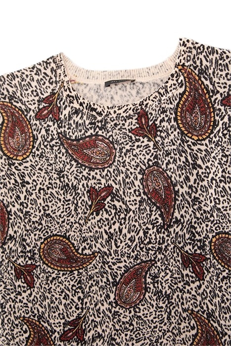 ECRU SWEATER WITH PAISLEY LEOPARD PRINT 5
