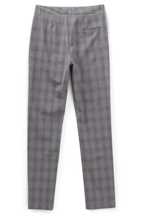 GREY PRINCE OF WALES MOTIF SLIM TROUSERS 4