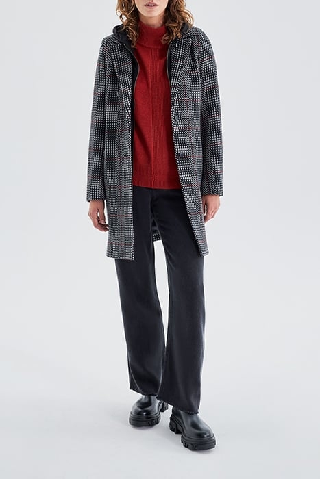 BLACK LOOSE HOUNDSTOOTH COAT 3