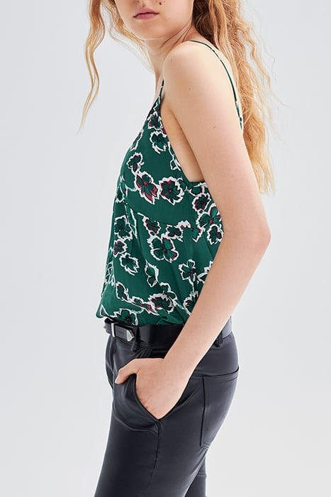 GREEN XL FLORAL PRINT LINGERIE-STYLE TOP 5