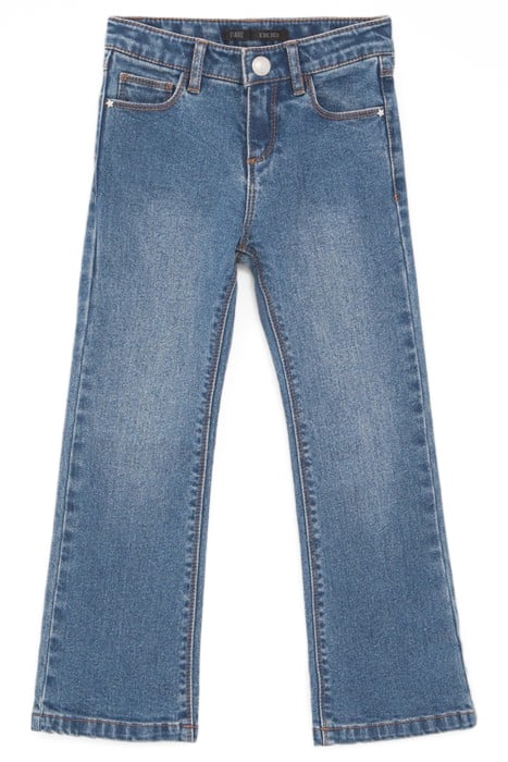 GIRLS’ BLUE WATERLESS FLARE JEANS WITH SCARF BELT 3