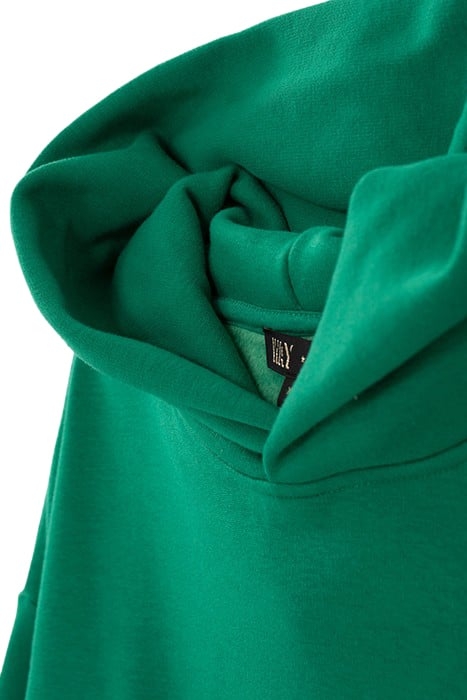 GIRLS’ GREEN FLOCKED CROPPED HOODIE 4