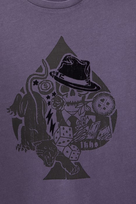 BOYS’ VIOLET T-SHIRT WITH ROCK ACE OF SPADES IMAGE 5