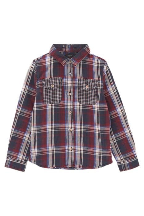 BOYS’ RED CHECK MIX SHIRT WITH DETACHABLE HOOD 1
