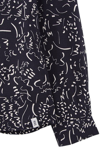 BOYS’ NAVY GRAFFITI PRINT LENZING™ ECOVERO™ SHIRT 4