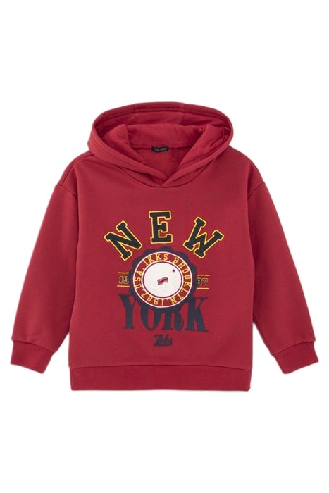 BOYS’ DARK RED HOODIE WITH XL EMBROIDERY 1