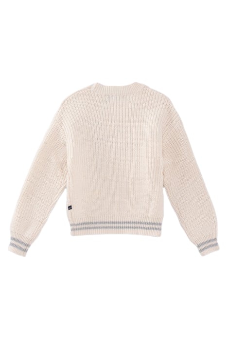 GIRLS’ OFF-WHITE KNIT SWEATER WITH STAR EMBROIDERY 2