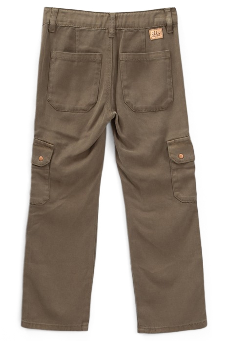 GIRLS’ KHAKI CARPENTER-STYLE LYOCELL® FLARED TROUSERS 2