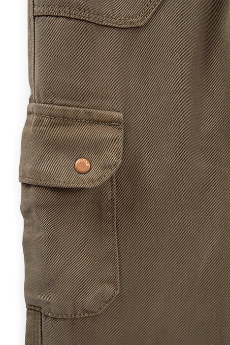 GIRLS’ KHAKI CARPENTER-STYLE LYOCELL® FLARED TROUSERS 4
