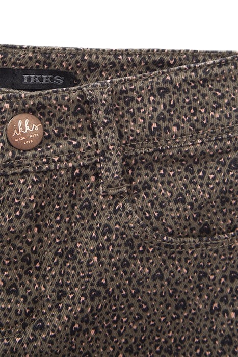 GIRLS’ KHAKI LEOPARD-HEART PRINT SKINNY JEANS 4