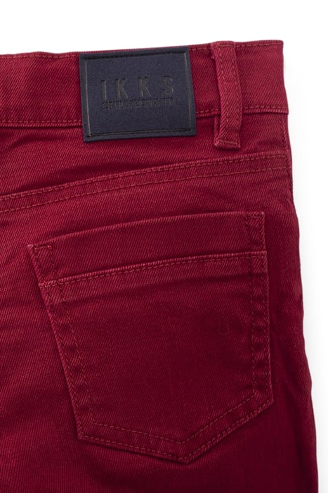 BOYS’ DARK RED UPCYCLED SLIM JEANS 4