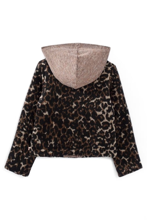 GIRLS’ COPPER PINK MIXED FABRIC BIKER-STYLE JACKET 2