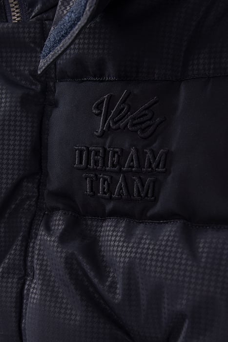 BOYS’ NAVY HOUNDSTOOTH MOTIF NYLON PADDED JACKET 5