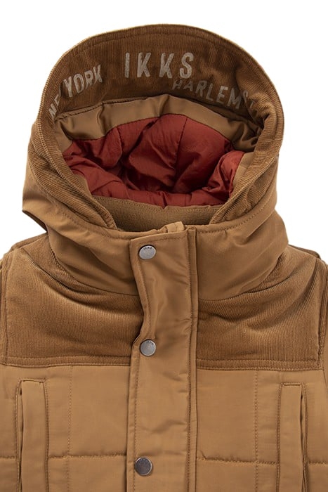 BOYS’ CAMEL NYLON AND CORDUROY FUR-LINED PARKA 3