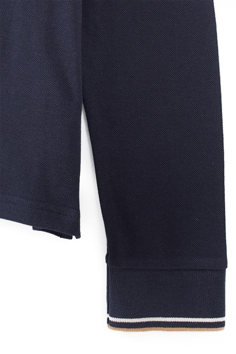 BOYS’ NAVY STRIPED RIBBED POLO SHIRT 4