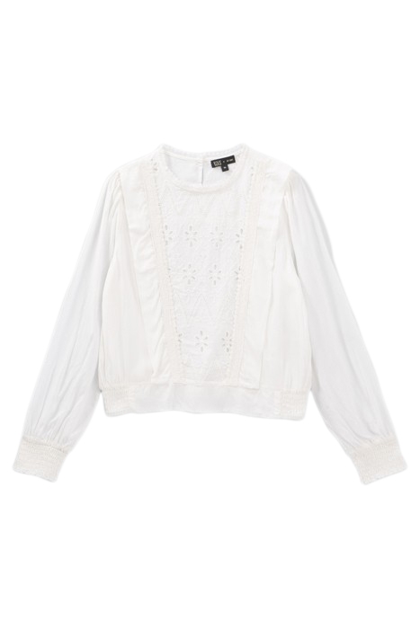 GIRLS’ OFF-WHITE BLOUSE WITH LACE DICKEY 1