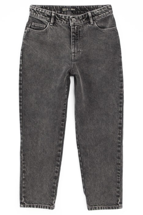 GIRLS’ GREY 7/8 MOM JEANS 1