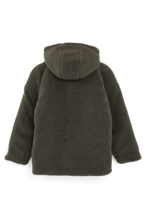GIRLS’ KHAKI SHERPA/QUILTED REVERSIBLE PADDED COAT 2
