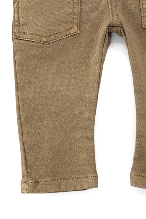 BABY BOYS’ BROWN ELASTICATED WAIST JEANS 6