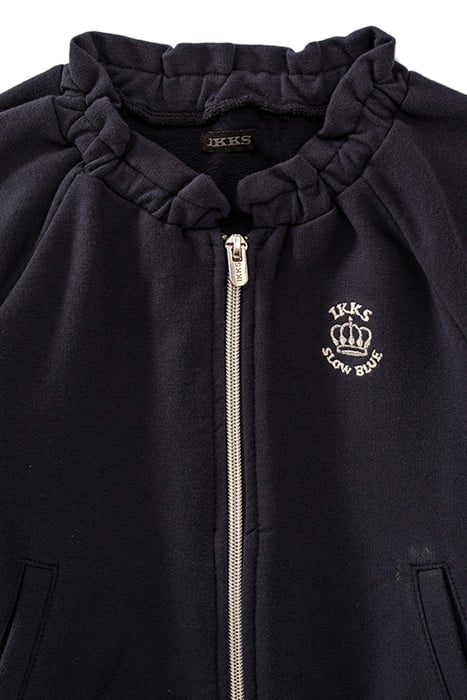 GIRLS’ NAVY CARDIGAN WITH ELASTICATED COLLAR 4