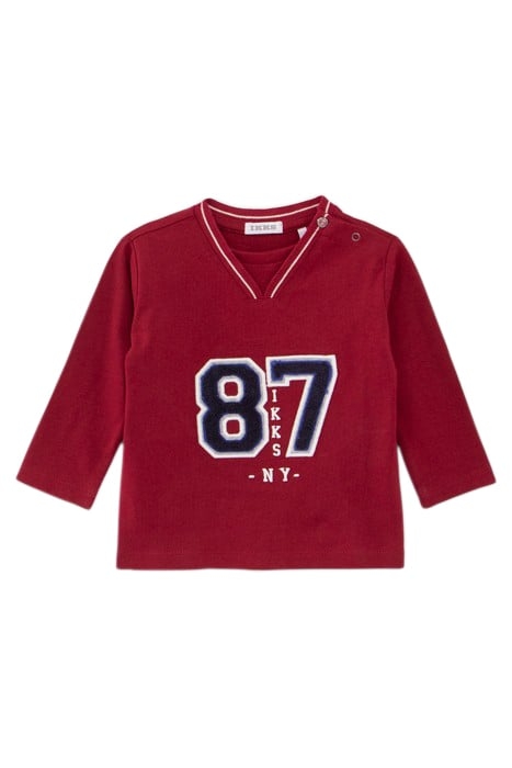BABY BOYS’ RED BOUCLETTE XL LETTERS ORGANIC T-SHIRT 1