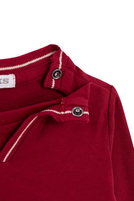 BABY BOYS’ RED BOUCLETTE XL LETTERS ORGANIC T-SHIRT 4