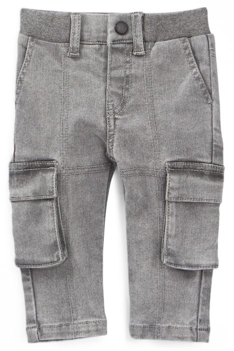 BABY BOYS’ GREY COMBAT JEANS WITH RIBBED WAISTBAND 1