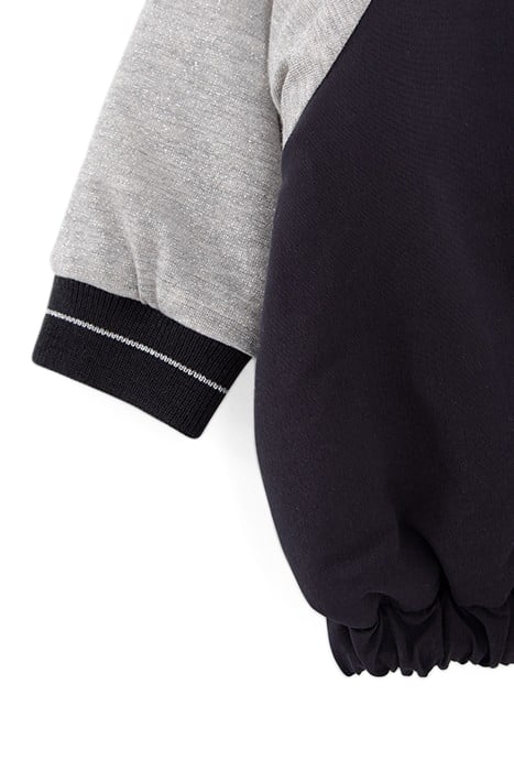 BABY GIRLS’ NAVY BASEBALL JACKET WITH GREY LUREX SLEEVES 4