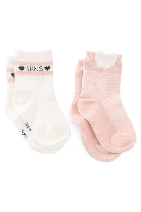 BABY GIRLS’ ECRU/PINK SOCKS 1