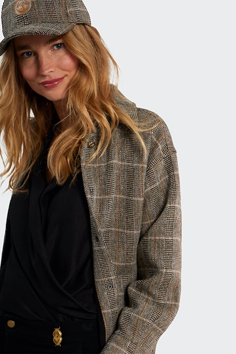 CHESTNUT CHECK OVERSHIRT-STYLE COAT 3
