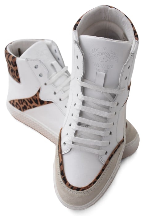 WHITE, GREY, LEOPARD MOTIF HIGH-TOP TRAINERS 4