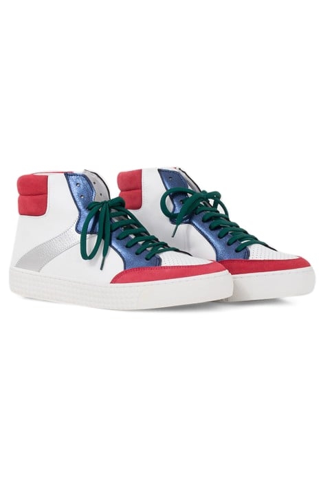 PINK, WHITE, NAVY, SILVER, GREEN HIGH-TOP TRAINERS 2