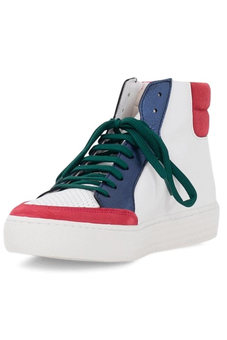 PINK, WHITE, NAVY, SILVER, GREEN HIGH-TOP TRAINERS 4
