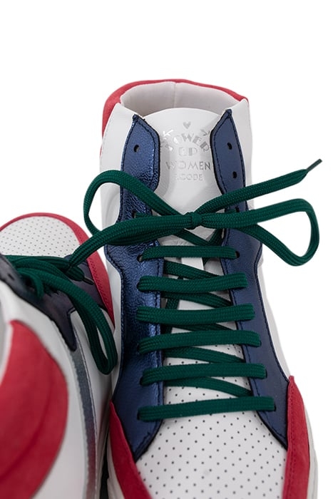 PINK, WHITE, NAVY, SILVER, GREEN HIGH-TOP TRAINERS 6