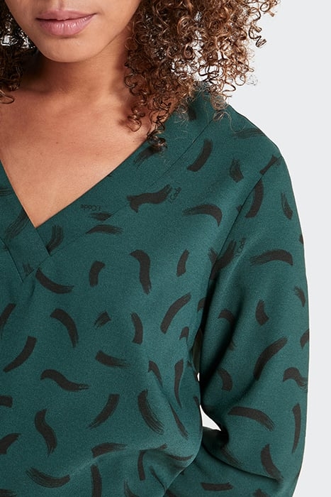 IMPERIAL GREEN DRESS WITH WAVE PRINT 6