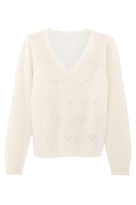 OFF-WHITE DECORATIVE STITCH KNIT SWEATER 1