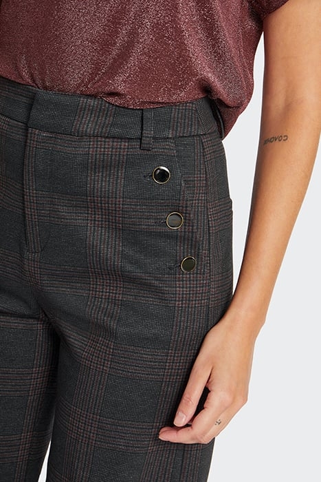 CHARCOAL CHECK UPCYCLED SUIT TROUSERS 6