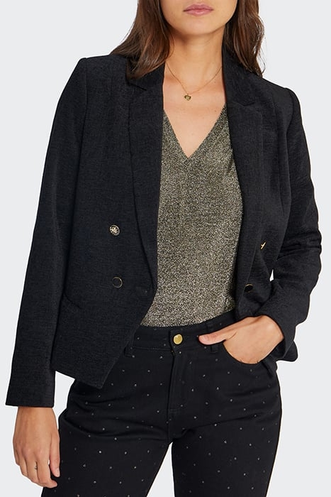 BLACK DOUBLE-BREASTED SUIT JACKET 1