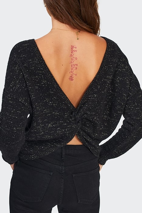 BLACK KNIT SWEATER WITH DECORATIVE BOW ON BACK 5