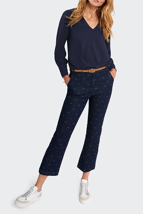 FLASH NAVY BLOUSE WITH DRAPED CUFFS 2