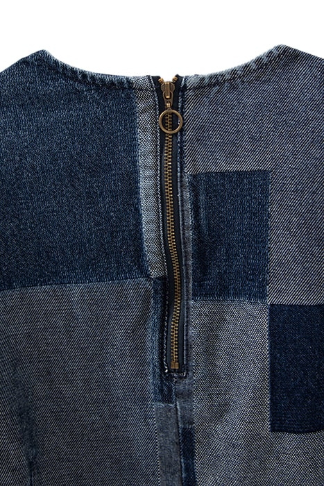 BLUE DENIM PATCHWORK-STYLE DRESS 4
