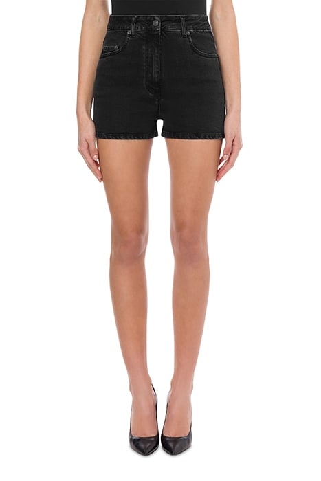 MOSCHINO SESAME STREET© STRETCH DENIM SHORTS BLACK 1