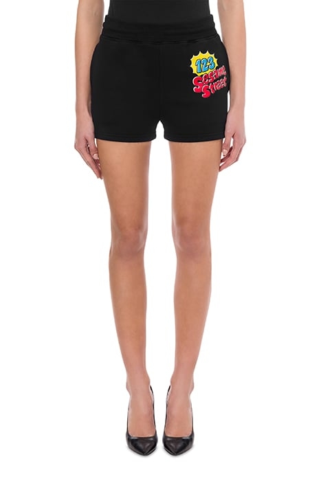MOSCHINO MOSCHINO SESAME STREET© FLEECE SHORTS BLACK 1