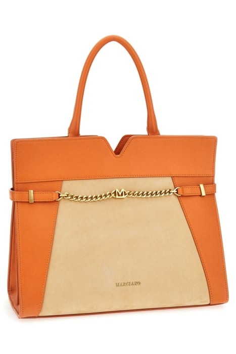 MEDIUM SATCHEL CONTR SUPERLATIVE TOTE BAG ORANGE 5